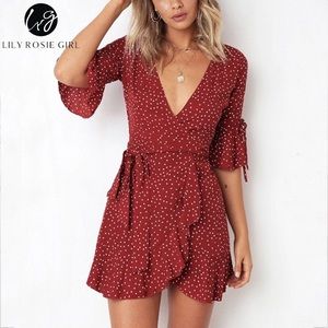 Flare half sleeve boho dress